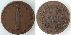 Zecche Italiane. Napoli. Repubblica Napoletana. 1799. 6 Tornesi. Ae. Mag. 375. Peso gr. 18,54. Diametro mm. 33. BB+. (1323)