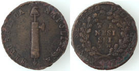 Zecche Italiane. Napoli. Repubblica Napoletana. 1799. 6 Tornesi Z. N. Ae. Mag. 375b. Peso gr. 19,16. Diametro mm. 33. qSPL. Conservazione insolita per...