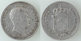 Zecche Italiane. Napoli. Ferdinando II. 1830-1859. Carlino 1833. Ag. Mag. 629. Peso gr. 2,30. Diametro mm. 18. SPL. R. (1023)