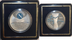 Zecche Italiane. Napoli Campione. IPZS. Medaglia. Coppa UEFA 1989. Ag e Smalti. Peso gr. 18,09. Diametro mm. 35. Proof. In confezione originale. (723)...