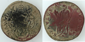 Zecche Italiane. Roma. Paolo V. 1605-1621. Quattrino. Ae. MIR. 1566/14. Peso gr. 3,23. MB+. R.