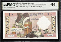 ALGERIA. Banque Centrale d'Algérie. 10 Dinars, 1964. P-123b. PMG Choice Uncirculated 64.

Estimate: $150.00- $200.00