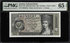 AUSTRIA. Oesterreichische Nationalbank. 100 Schilling, 1969 (ND 1981). P-146. PMG Gem Uncirculated 65 EPQ.

Estimate: $50.00- $75.00