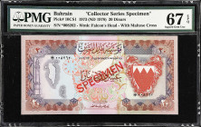 BAHRAIN. Bahrain Monetary Agency. 20 Dinars, 1973. P-10CS1. Collector Series Specimen. PMG Superb Gem Uncirculated 67 EPQ.

Estimate: $100.00- $200....