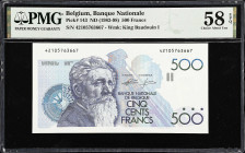 BELGIUM. Banque Nationale de Belgique. 500 Francs, ND (1982-89). P-143. PMG Choice About Uncirculated 58 EPQ.

Estimate: $75.00- $100.00