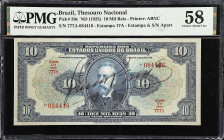 BRAZIL. Lot of (2). Thesouro Nacional. 10 Mil Reis, ND (1925). P-39c & 39d. PMG About Uncirculated 55 EPQ & Choice About Uncirculated 58 EPQ.

Estim...