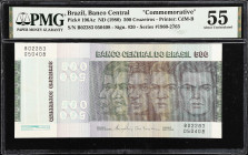 BRAZIL. Banco Central do Brasil. 500 Cruzeiros, ND (1980). P-196Ac. Commemorative. PMG About Uncirculated 55.

Estimate: $75.00- $125.00