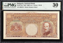 BULGARIA. Lot of (2). Banque Nationale de Bulgarie. 1000 Leva, 1929 & 1940. P-53 & 59a. PMG Very Fine 30.

Estimate: $150.00- $300.00