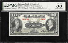 CANADA. Bank of Montreal. 10 Dollars, 1938. CH#505-62-04. PMG About Uncirculated 55.

Estimate: $200.00- $300.00