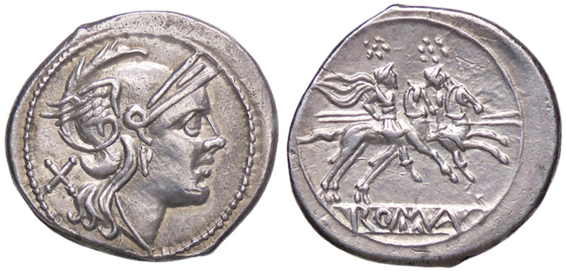 ROMANE REPUBBLICANE - ANONIME - Monete senza simboli (dopo 211 a.C.) - Denario B...