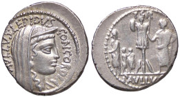 ROMANE REPUBBLICANE - AEMILIA - L. Aemilius Lepidus Paullus (62 a.C.) - Denario B. 10; Cr. 415/1 (AG g. 3,79) 
SPL/qSPL