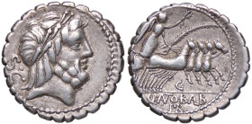 ROMANE REPUBBLICANE - ANTONIA - Q. Antonius Balbus (83-82 a.C.) - Denario serrato B. 1; Cr. 364/1 (AG g. 4) 
qSPL