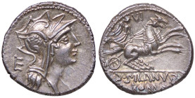 ROMANE REPUBBLICANE - CURTIA - Q. Curtius (116-115 a.C.) - Denario B. 2; Cr. 285/2 (AG g. 3,92) Splendida patina su fondi lucenti - Splendida patina s...