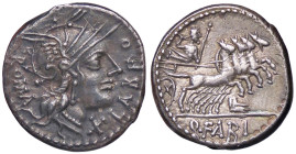 ROMANE REPUBBLICANE - FABIA - Q. Fabius Labeo (124 a.C.) - Denario B. 1; Cr. 273/1 (AG g. 3,83) 
qSPL