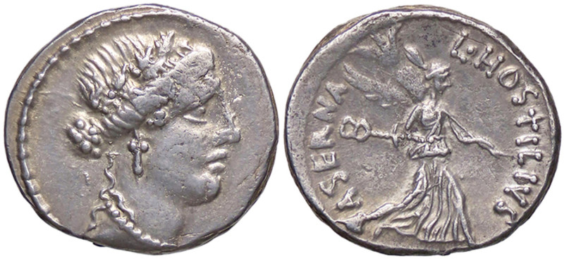 ROMANE REPUBBLICANE - HOSTILIA - L. Hostilius Saserna (48 a.C.) - Denario B. 5; ...