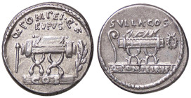 ROMANE REPUBBLICANE - POMPEIA - Q. Pompeius Rufus (54 a.C.) - Denario B. 5; Cr. 434/2 (AG g. 4) Metallo brillante - Metallo brillante
qSPL