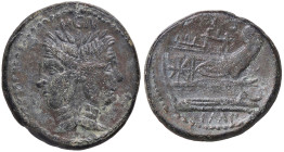 ROMANE REPUBBLICANE - POMPEIA - Sex. Pompeius Magnus (42 a.C.) - Asse B. 20; Cr. 479/1 (AE g. 22,92) 
BB+