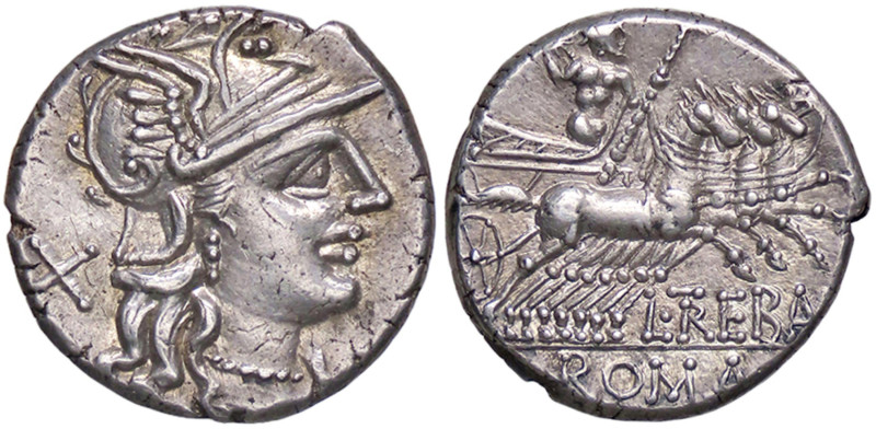 ROMANE REPUBBLICANE - TREBANIA - L. Trebanius (135 a.C.) - Denario B. 1; Cr. 241...