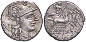 ROMANE REPUBBLICANE - TREBANIA - L. Trebanius (135 a.C.) - Denario B. 1; Cr. 241/1a (AG g. 3,98) Delicata patina - Delicata patina
qFDC