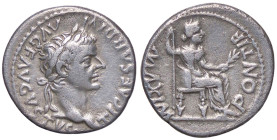 ROMANE IMPERIALI - Tiberio (14-37) - Denario C. 16; RIC 3 (AG g. 3,57) 
BB+