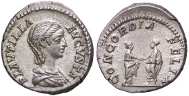ROMANE IMPERIALI - Plautilla (moglie di Caracalla) - Denario C. 12; RIC 365a (AG g. 3,6) 
SPL