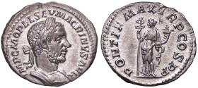ROMANE IMPERIALI - Macrino (217-218) - Denario C. 65; RIC 21 (AG g. 2,23) 
SPL+