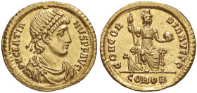 ROMANE IMPERIALI - Graziano (367-383) - Solido (Costantinopoli) C. 5; RIC 43a (AU g. 4,41) Ex asta Inumis 17 del 2012, lotto 237 - Ex asta Inumis 17 d...