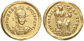 ROMANE IMPERIALI - Teodosio II (402-450) - Solido (Costantinopoli) RIC 202 (AU g. 4,43) Ex asta Vico 136 del 2013, lotto 642 - Ex asta Vico 136 del 20...