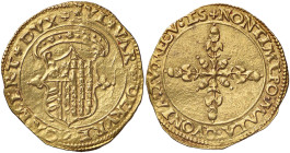 ZECCHE ITALIANE - CAMERINO - Giulia Varano (1527-1534) - Scudo d'oro CNI 10 RR (AU g. 3,35) 
qSPL
