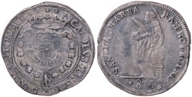 ZECCHE ITALIANE - MANTOVA - Carlo II Gonzaga (1647-1665) - 80 Soldi CNI 31/39; MIR 694 R (AG g. 13,8) 
BB+