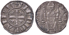 ZECCHE ITALIANE - MILANO - Prima Repubblica (1250-1310) - Ambrosino ridotto CNI 22/30; MIR 68/1 (AG g. 2)M gotica al R/ Delicata patina di antica racc...
