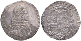 ZECCHE ITALIANE - MILANO - Carlo II, secondo periodo (1675-1700) - Filippo 1676 Crippa 3; MIR 387 (AG g. 27,81) Data ribattuta - Data ribattuta
qSPL