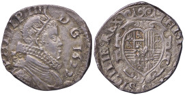 ZECCHE ITALIANE - NAPOLI - Filippo IV (1621-1665) - Tarì 1622 P.R. 30b; MIR 245/3 (AG g. 5,94)Sigle MC/C dietro la testa Delicata patina - Sigle MC/C ...