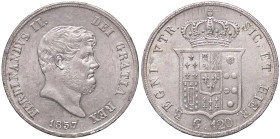 ZECCHE ITALIANE - NAPOLI - Ferdinando II di Borbone (1830-1859) - Piastra 1857 P.R. 86; Mont. 808/816 AG Lievi striature di conio - Lievi striature di...