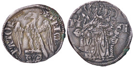 ZECCHE ITALIANE - PISA - Repubblica (a nome di Federico I, 1150-1312) - Grosso da 2 soldi (1296-1312) MIR 403 R (AG g. 1,89) Doppia battitura al R/ - ...