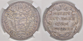 ZECCHE ITALIANE - ROMA - Innocenzo XI (1676-1689) - Testone Berm. 2102 AG Patinata - Sigillata Classical Coin Grading AU50 - Patinata - Sigillata Clas...