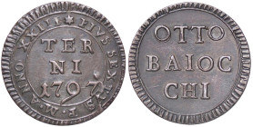 ZECCHE ITALIANE - TERNI - Pio VI (1775-1799) - 8 Baiocchi 1797 CNI 1; Munt. 418 R (MI g. 4,11) 
bello SPL