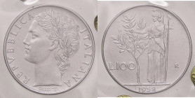 REPUBBLICA ITALIANA - Repubblica Italiana (monetazione in lire) (1946-2001) - 100 Lire 1958 Mont. 8 AC Sigillata Eupremio Montenegro FDC67 - Sigillata...