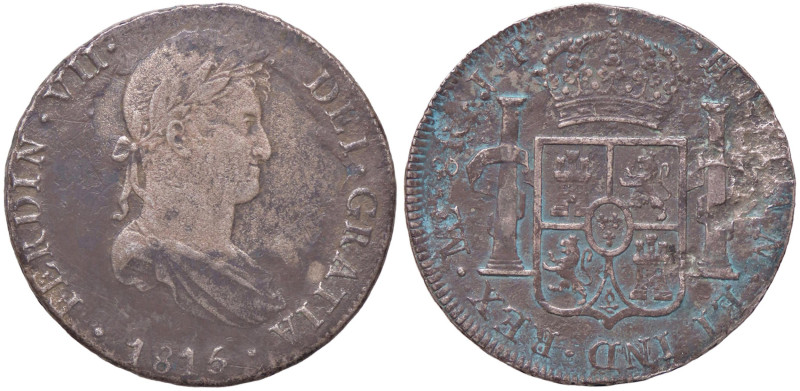 ESTERE - PERU' - Ferdinando VII (1808-1821) - 8 Reales 1815 JP Kr. 117.1 AG Lima...