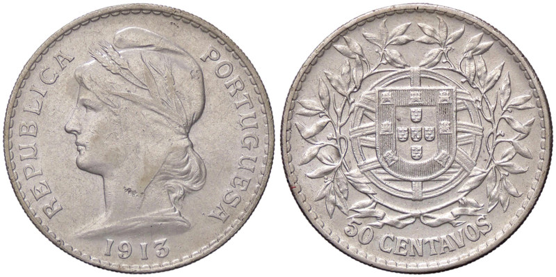 ESTERE - PORTOGALLO - Repubblica (1910) - 50 Centavos 1913 Kr. 561 AG 
qSPL