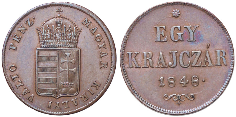 ESTERE - UNGHERIA - Guerra d'Indipendenza (1848-1849) - Krajczar 1848 Kr. 430.1 ...