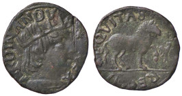 ZECCHE ITALIANE - L'AQUILA - Ferdinando I d’Aragona (1458-1494) - Cavallo MiR 88 NC (CU g. 1,8) 
BB/qBB