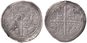 ZECCHE ITALIANE - AQUILEIA - Raimondo della Torre (1273-1298) - Denaro Ber. 31; Biaggi 153 R (AG g. 1,09) 
qBB/BB