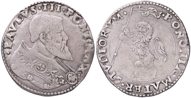 ZECCHE ITALIANE - BOLOGNA - Paolo III (1534-1549) - Bianco CNI 27; Munt. 100 (AG...