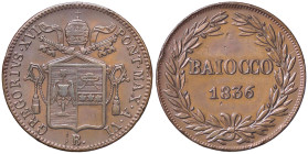 ZECCHE ITALIANE - BOLOGNA - Gregorio XVI (1831-1846) - Baiocco 1836 A. VI Pag. 198; Mont. 185 CU Colpetti - Colpetti
BB/BB+