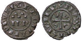 ZECCHE ITALIANE - BRINDISI - Federico II (1197-1250) - Denaro (1245) MIR 290; Biaggi 464 NC (MI g. 0,92) 
BB+