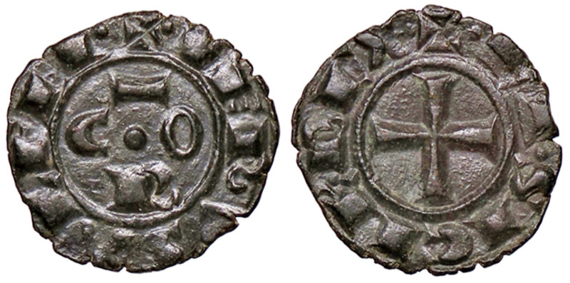 ZECCHE ITALIANE - BRINDISI - Corrado I (1250-1254) - Mezzo denaro MIR 302 RRRR (...