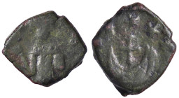 ZECCHE ITALIANE - CAPUA - Ruggero II (1135-1154) - Follaro CNI 4; MIR 399 RR (AE g. 1,71) 
qBB/BB