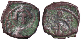 ZECCHE ITALIANE - CAPUA - Ruggero II (1135-1154) - Follaro CNI 6/7; MIR 397 RR (AE g. 1,79) 
qBB