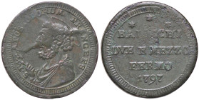 ZECCHE ITALIANE - FERMO - Pio VI (1775-1799) - Sampietrino 1797 CNI 18; Munt. 322a RR CU 
bel BB